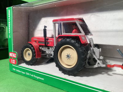 Siku 7504 Farmer 1:32 Schlüter Super 1250V mit Dungstreuer Sammlermodell, Traktor Modell Metall