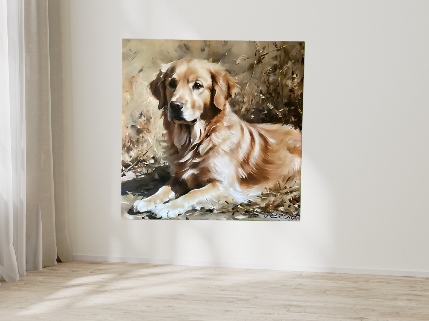 Golden Retriever Ölgemälde Leinwandbild - Dennis Pezold