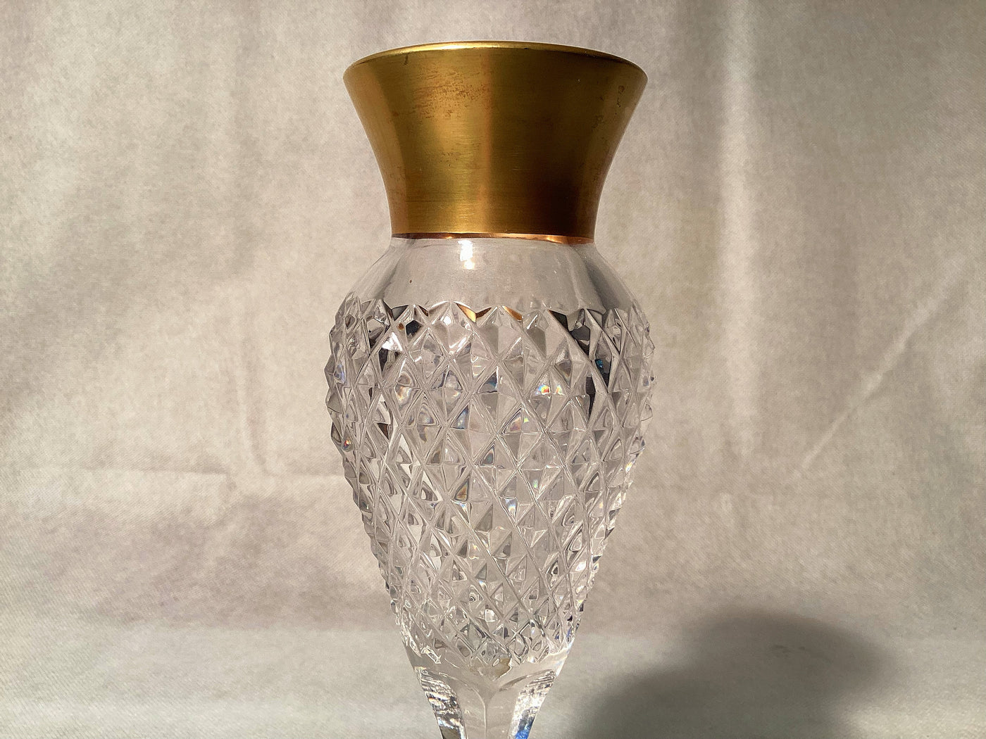 Bleikristall Vintage Vase mit Goldrand, Kristallvase hochwertig