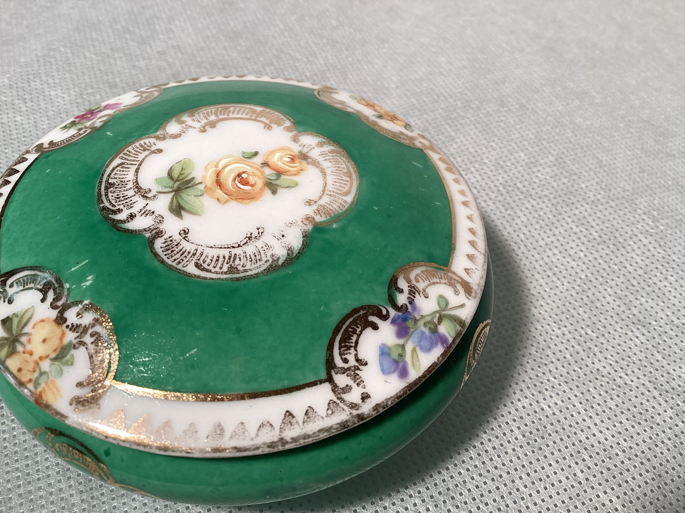 Meissen Schale Vintage Neu Meissen Grün Rosen Handbemalt