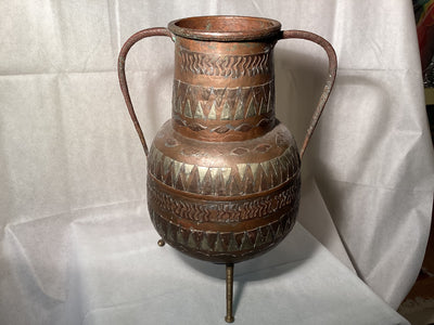 Altes Kupfergefäß aus Ägypten, Vintage Kupfer Bodenvase