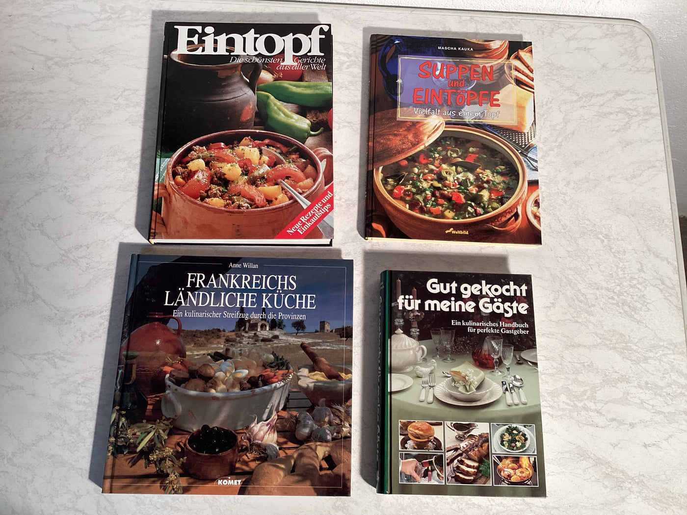 Kochbücher Set - Eintopf, mediterrane Küche, Suppen, französische Küche