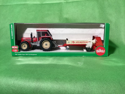 Siku 7504 Farmer 1:32 Schlüter Super 1250V mit Dungstreuer Sammlermodell, Traktor Modell Metall