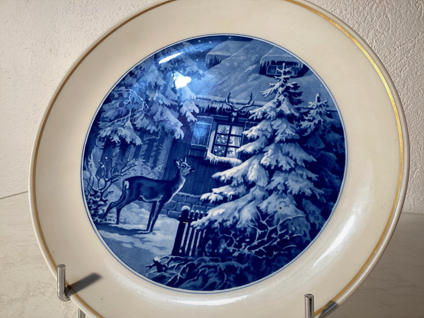 Großer Meissen Teller aus Porzellan, Blau  - Sammelteller, Sammelporzellan Vintage