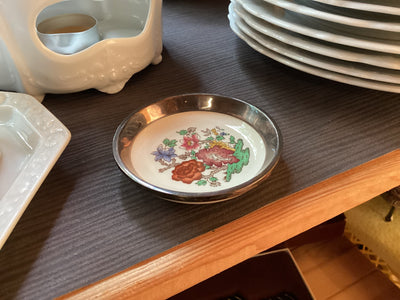 Kleines Schälchen aus 925er Silber, Schale Spode „Chinese Rose“ England