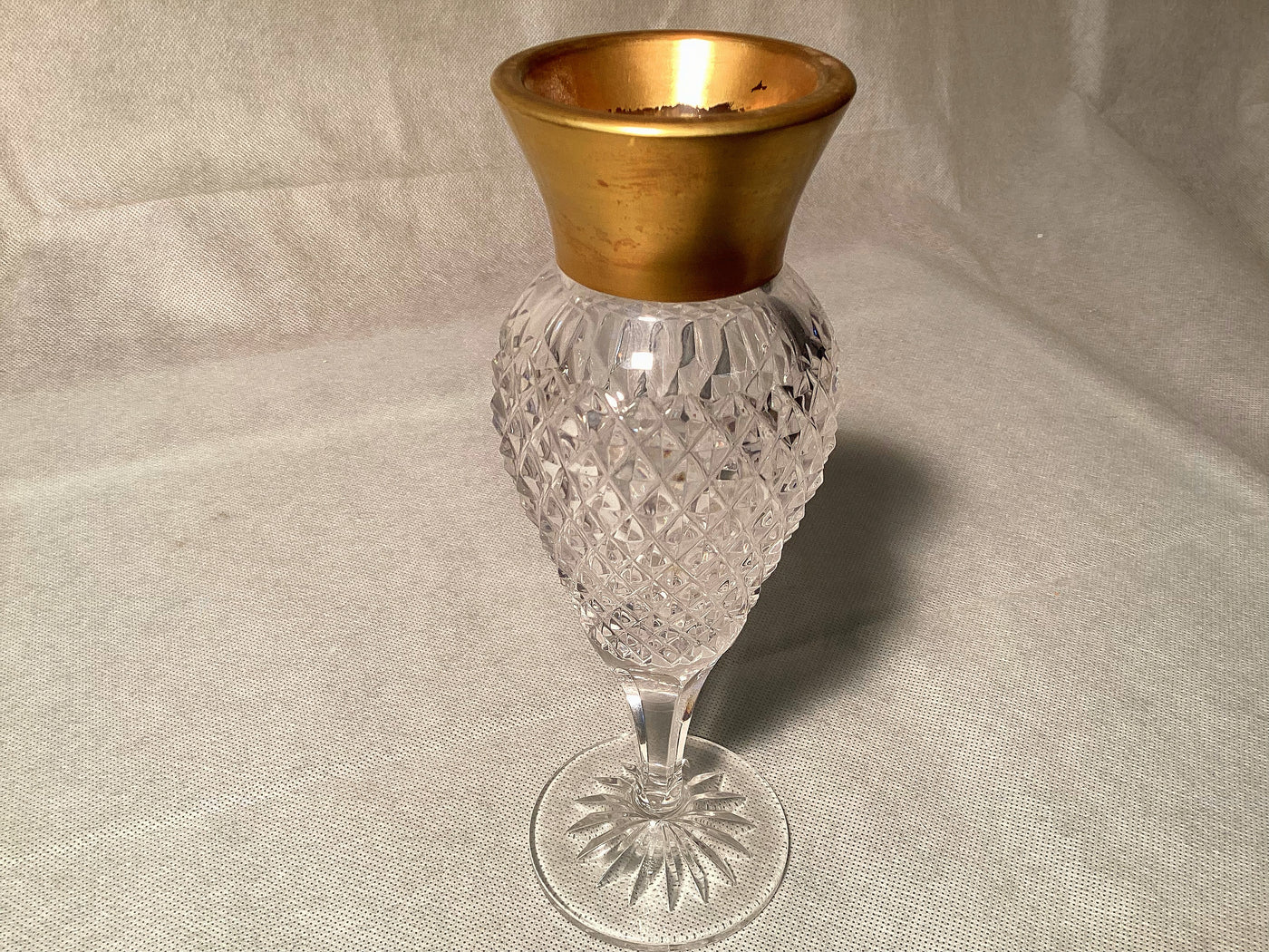 Bleikristall Vintage Vase mit Goldrand, Kristallvase hochwertig