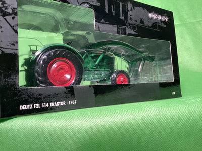 Minichamps 1:18 Deutz F2L Mit Frontlader 1957 in Grün