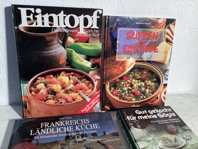 Kochbücher Set - Eintopf, mediterrane Küche, Suppen, französische Küche