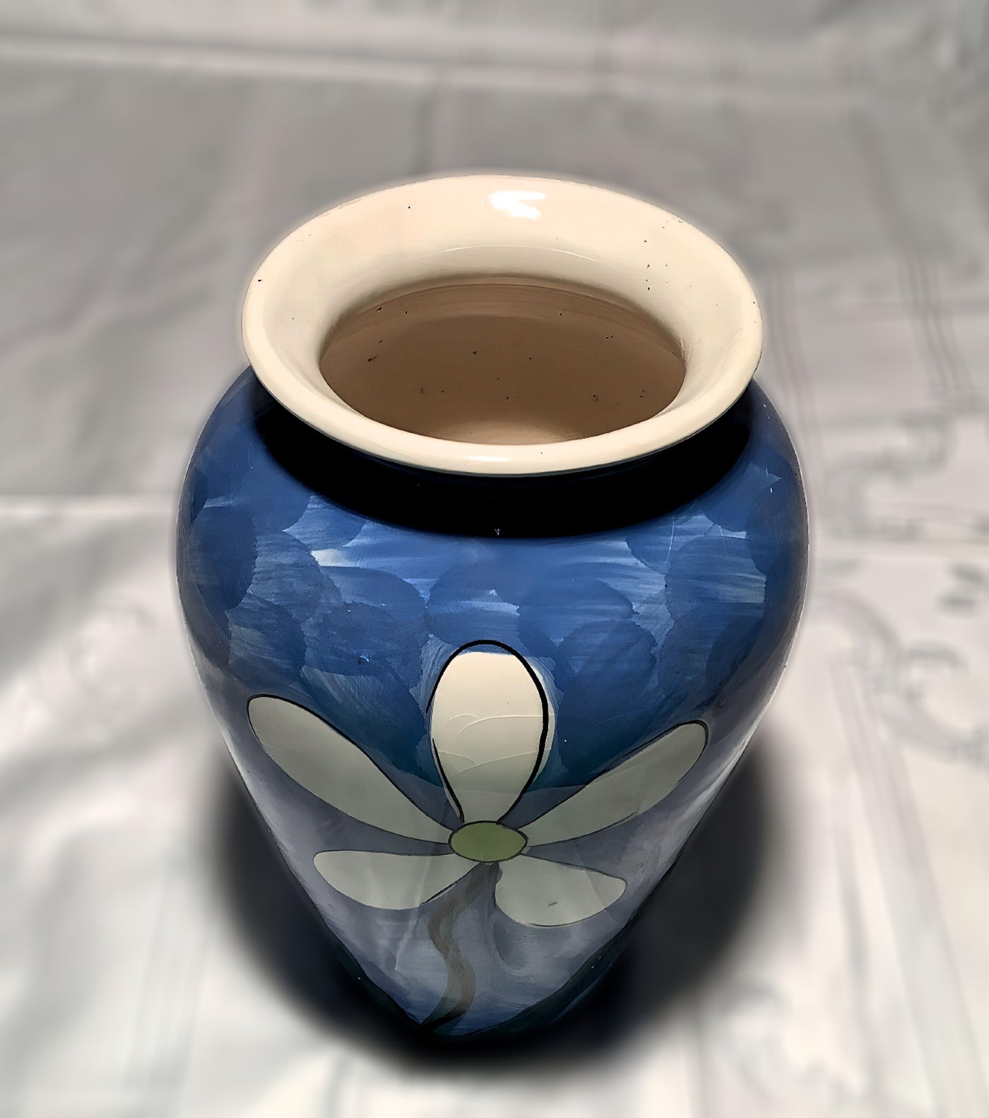 Handbemalte blaue Blumenvase